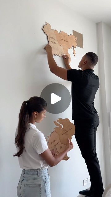 Dontai and Kaory on Instagram: "You guys know we LOVE to travel😍✈️🌏 we wanted something travel related that would fill the empty space behind our couch and we found this incredible wooden world map by @enjoythewood_ 🥰 this is a great way to track all the places we’ve traveled to and inspire us on where to go next, plus it’s a beautiful decor piece added to our home 😁 

Check out their site to see their different maps and sizes and make sure to use our discount code “DK15” when purchasing yours😍😍😍

*Sponsored" Travel Board Ideas, Travel Decor Ideas, Diy World Map Wall Art, Wooden World Map, World Map Travel, World Map Wall Art, Empty Spaces, Travel Board, Travel Maps