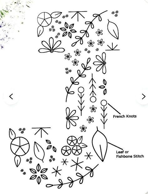 Embroidery Letter Template, Flower Letter Embroidery Pattern, Embroidery Template Modern, Hand Embroidery Patterns Free Printable Flowers, Embroidery Letters Patterns, Embroidery Patterns Free Templates, Simple Hand Embroidery, Hand Embroidery Letters, Armband Tattoos