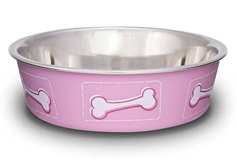 Size:Medium      |  Color:Pink          	          	 	 		 			Loving Pets Bella Bowls are the perfect dish - both functional and beautiful. They are a revolutionary design combining stainless steel wrapped in polyresin and finished off with a removable rubber ring to prevent spills and reduce noise. Available in many colors and sizes to fit any dcor. Dishwasher safe - please remove rubber ring ...* Check this awesome product by going to the link at the image. (This is an affiliate link) #dogfeedi Stainless Steel Dog Bowls, Aqua Background, Sea Design, Dog Store, Dog Boutique, Coastal Blue, Dog Bowl, Pink Dog, Love Pet