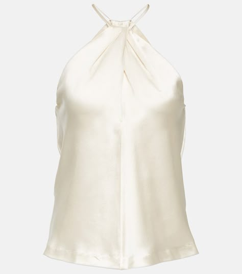 Edwige halterneck silk top in white - Nili Lotan | Mytheresa Fancy Fits, Stylish Work Attire, Color Name, Nili Lotan, Silk Tank Top, Designer Tops, Professional Fashion, Tops Online, Dream Clothes