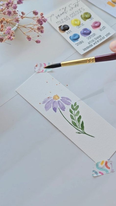 Instagram Book Mark Water Colour, Watercolor Art Bookmarks, Water Colour Book Mark Ideas, Watercolour Bookmarks, Learn Watercolor Painting, Watercolor Books, Watercolor Bookmarks, Learn Watercolor, Diy Bookmarks