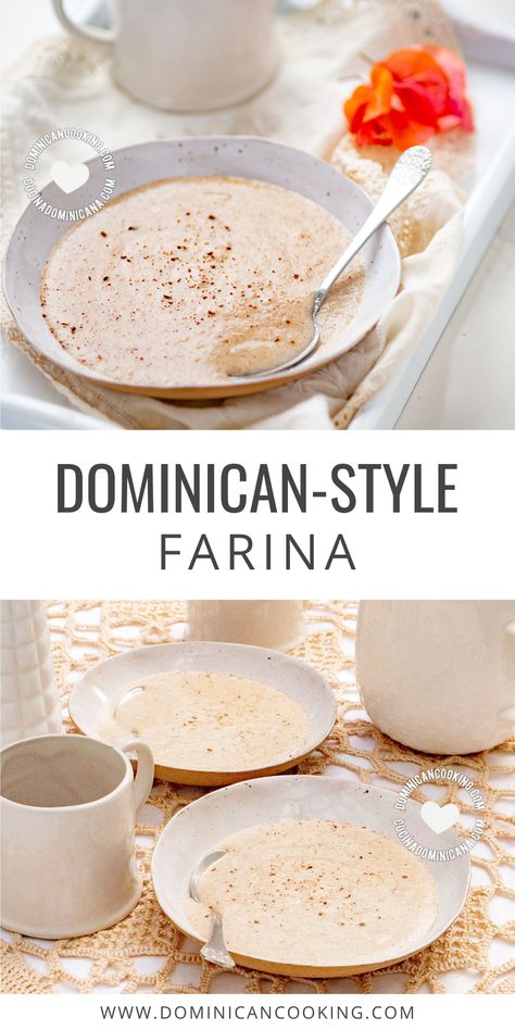 Farina Recipe Breakfast, Cream Of Wheat Dessert, Chofan Dominicano Recipe, How To Make Farina, Cream Of Wheat Recipes Desserts, Dominican Oatmeal Recipe, Dominican Brunch Ideas, Farina Recipe Puerto Rican, Dominican Dinner Recipes