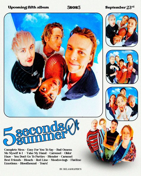 5 seconds of summer poster for new album 5sos5 Summer Brothers 5sos, 5sos5 Album Cover, 5sos New Album, 5 Seconds Of Summer Poster, 5sos Poster, Apartment Posters, 5sos Wallpaper, The Artist Movie, Band Poster