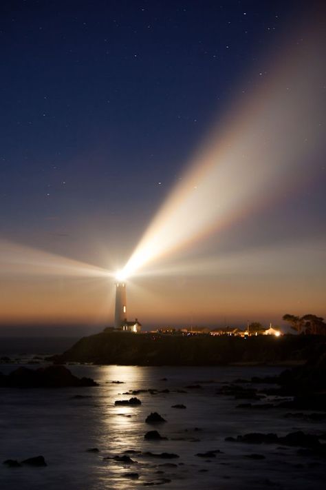 Lighthouse Night, Strong Tower, Lighthouses Photography, Lighthouse Photos, Lighthouse Pictures, Beautiful Lighthouse, Beacon Of Light, By The Ocean, Water Tower