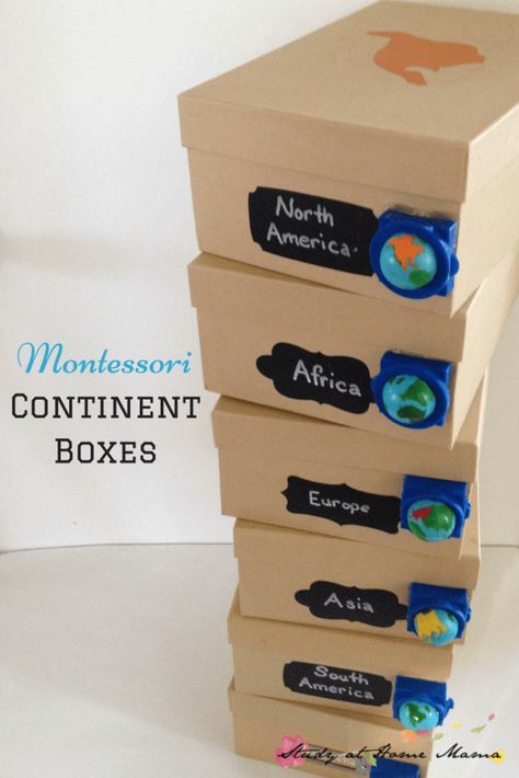 Study Geography, Continent Boxes, Study At Home, Montessori Geography, Geography For Kids, Geography Activities, Kindergarten Social Studies, Teaching Geography, Homeschool Geography