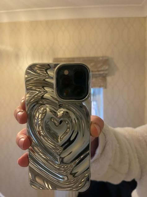 Aesthetic for men & woman heart chrome iphone case available in miltiple styles and sizes. Chrome Phone Case, Heart Phone Cover, 11 Pro Max Cases, Girly Phone Cases, Diy Iphone Case, Iphone Obsession, Pretty Iphone Cases, Pretty Phone Cases, Apple Phone Case