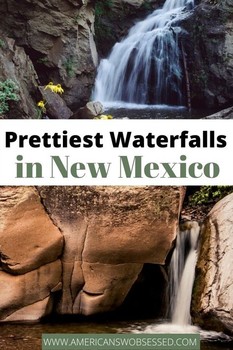 New Mexico Waterfalls: You wouldn’t think a place like New Mexico has a lot of water features but this list of 16 incredible waterfalls in New Mexico proves there is more to New Mexico than deserts. Mexico Waterfalls, Santa Fe National Forest, New Mexico Vacation, New Mexico Road Trip, Taos Ski Valley, Travel New Mexico, Usa Roadtrip, Mexico Trip, Family Vacay