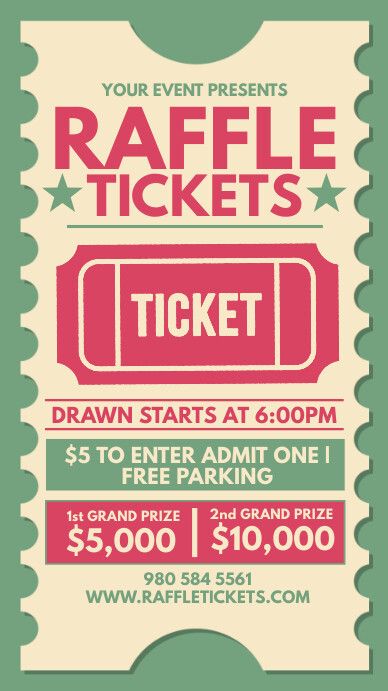 Raffle Ticket Flyer Ideas, Ticket Sale Poster, Raffle Poster Ideas, Raffle Ticket Template Free, Raffle Flyer, Ticket Template Free, Raffle Tickets Template, Kindle Book Cover, Etsy Banner