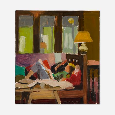 FAIRFIELD PORTER, Interior by Electric Light | Ragoarts.com Drink Painting, Fairfield Porter, Girl Writing, Electric Light, Deco Originale, Acrylic On Wood, Art Historian, Pics Art, Artwork For Sale