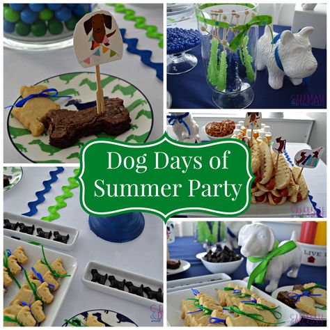 Dog Days of Summer Party Dog Days Of Summer Party Theme, Summer Party Themes, Dog Days Of Summer, Puppy Chow, Summer Snacks, Dog Party, Puppy Party, Summer Dog, Diy Dog