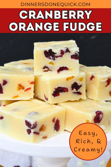 Pioneer Woman Orange Cranberry Trifle, Cranberry Orange Fudge, Orange Chocolate Fudge, Orange Fudge Easy, Chocolate Orange Fudge Recipes, Cranberry Fudge Recipe, Easy Holiday Fudge, Opera Fudge Recipe, Thanksgiving Fudge