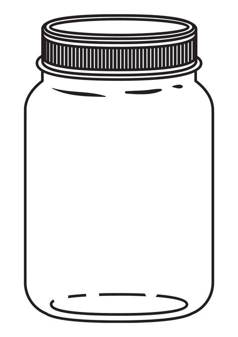 Mason Jar Coloring Page, Jar Outline, Tank Drawing, Bat Coloring Pages, Toples Kaca, Bug Coloring Pages, Handmade Gifts For Boyfriend, Christmas Coloring Sheets, Printable Wedding Programs