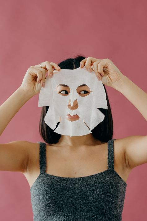 Sheet Mask Photography, Skin Care Photoshoot Ideas, Sheet Mask Aesthetic, Face Mask Photography, Sheet Face Masks, Mask Photo, Mask Photography, Face Mask Aesthetic, Korean Face Mask