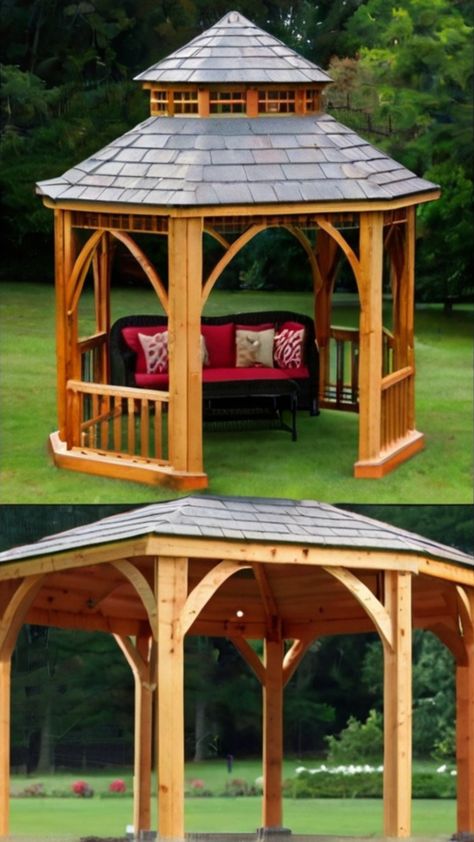 Screened Gazebo Plans with TV Mounts | Step by Step DIY Plans Screened Gazebo Ideas, Screened Gazebo Ideas Backyard, Gazebo Ideas Backyard Diy, Diy Screened In Patio, Deck With Gazebo Ideas, Screened In Pergola, Gazebo Plans Diy, Deck With Gazebo, Screened In Gazebo