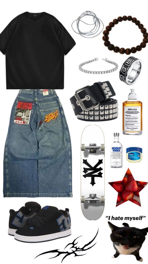 Y2k Male Fashion, Baggy Outfit Ideas, Baggy Clothes, Outfit Inspo Casual, Swaggy Outfits, Cute Everyday Outfits, Style Outfits, Dream Clothes, Retro Outfits