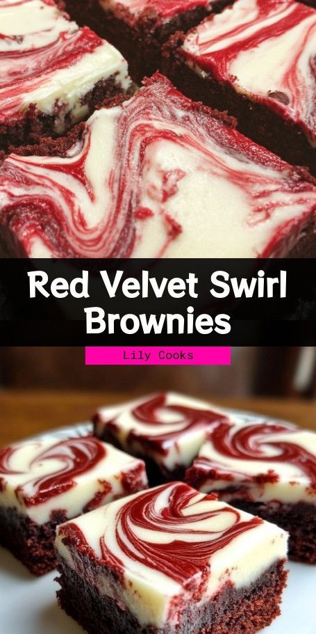 Delicious Red Velvet Swirl Brownies Recipe | Festive Dessert Idea Indulge in the rich flavor of our Red Velvet Swirl Brownies, the perfect holiday treat! These fudgy brownies combine the classic taste of red velvet cake with a creamy cream cheese swirl, creating a stunning dessert that's sure to impress. Bake a batch today and delight your guests with this beautiful and decadent dessert! #RedVelvetBrownies #HolidayBaking #DessertLovers Red Velvet Treats, Red Velvet Brownies Recipe, Brownies With Cream Cheese, Mmm Cookies, Velvet Desserts, Red Velvet Cheesecake Brownies, Harvest Church, Red Velvet Desserts, Cream Cheese Swirl