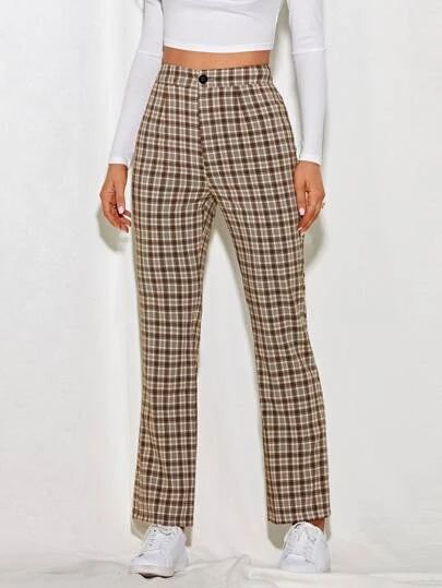 Size Small Midi Skirt Outfit Fall, Skirt Outfit Fall, Thanksgiving Outfit Women, Fall Trends Outfits, Midi Skirt Outfit, Checked Trousers, Women Pants, Plaid Fabric, Plaid Pants