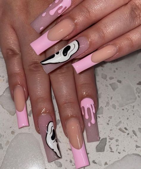 Halloween Nails Inspo, Holloween Nails, Halloween Acrylic Nails, October Nails, Nails Only, Coffin Nails Long, Long Square Acrylic Nails, Acrylic Nails Coffin Short, Laugh Out Loud