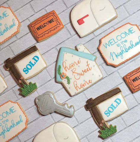 Key Cookies Decorated, Mailbox Cookies Decorated, Key Cookies Royal Icing, Sold Cookies Decorated, House Warming Cookies Decorated, New Home Cookies Decorated, Sold Sign Cookies Decorated, House Key Cookies Decorated, Beach Cookies