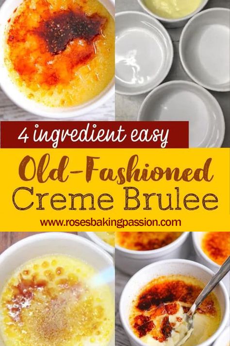 how_to_make_creme_brûlée Cream Burlee, Homemade Creme Brulee, Easy Creme Brulee Recipe, Brulee Desserts, Brulee Pie, Easy Creme Brulee, Creme Brulee Recipe Easy, Creme Brulee Desserts, Crunchy Caramel