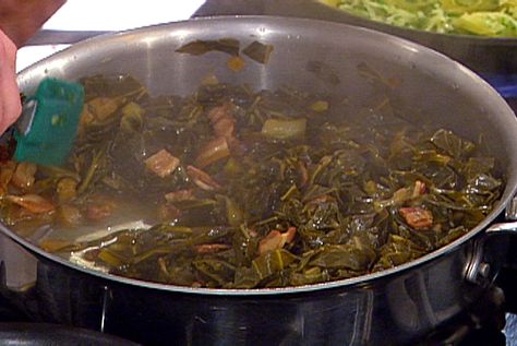 Mustard and Collard Greens Recipe : Emeril Lagasse : Food Network - FoodNetwork.com Collard Greens Recipes, Cooking Mustard Greens, Greens Recipes, Southern Greens, Collard Greens Recipe, Emeril Lagasse, Southern Dishes, Southern Food, Delicious Snacks