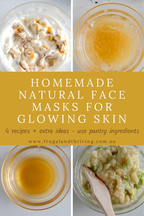 Facials don't have to be expensive. Try some of these natural homemade face masks made from food ingredients. Ideas to customise your own recipe to suit your skin type. Natural Hydrating Face Mask, Diy Food Face Mask, Diy Moisturizing Face Mask, Natural Makeup Recipes, Makeup Recipes, Homemade Beauty Recipes, Moisturizing Face Mask, Homemade Facial Mask, Honey Face Mask