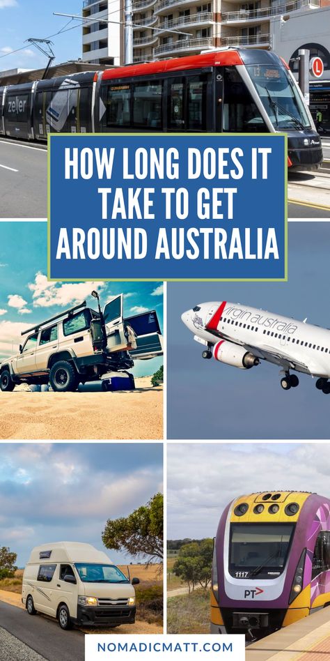 Planning a trip to Australia on a budget? This Australia travel guide breaks down the best ways to get around Australia cheaply! Whether you're flying, taking a backpacker bus, using public transportation, renting a campervan, or car sharing, this guide has all the tips you need. Learn how long it takes to travel between destinations, plus budget-friendly options for your Australia itinerary. Perfect for your Australia bucket list & Australian travel tips. Plan your Australia Vacation today. Bucket List Craft, Australia Bucket List, Australia Itinerary, Trip To Australia, Australia Vacation, Australia Travel Guide, Australian Travel, Public Transportation, Australia Travel