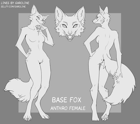 Fox Anthro Female, Fox Anthro, Fox Drawing, Art Program, Body Shape Drawing, Character Model Sheet, Concept Art Drawing, Fox Art, Sketch Painting