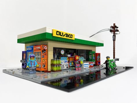 Minecraft Convenience Store, Easy Lego Creations, Lego Modular, Lego Creative, Office Setup, Lego Art, Lego Building, Lego Projects, Lego City