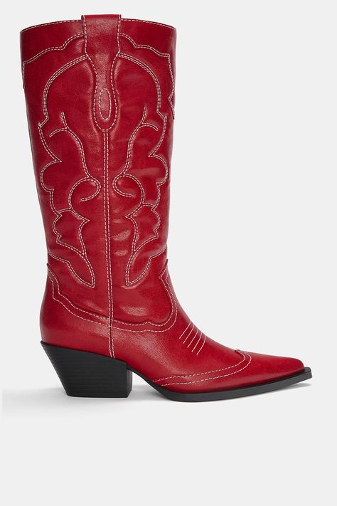 Botas Cowboy, Red Cowboy Boots, Boot Pulls, Pull And Bear, Cowboy Outfits, Red Boots, Pull N Bear, Color Rojo, Cowboy Boots