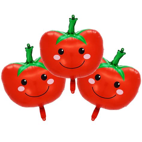 PRICES MAY VARY. 【What will you get】：Vegetable-themed balloons 3pcs Tomato balloons with cute Tomato appearance. Each package includes 3 Tomato Foil balloons with 1 style of Pattern in total. 【Applicable occasion】：These Tomato balloons are perfect for birthday parties, graduation ceremonies, baby showers, weddings, bachelorette parties, Vegetable-themed parties, Tomato parties, summer parties, Hawaiian parties, and other cheerful occasions. They can create a happy atmosphere, and also they can b Birthday Decorations Balloons, Vegetable Decoration, Decorations Balloons, Themed Decorations, Kids Gift Guide, Themed Birthday Party, Graduation Ceremony, Bachelorette Parties, Summer Parties