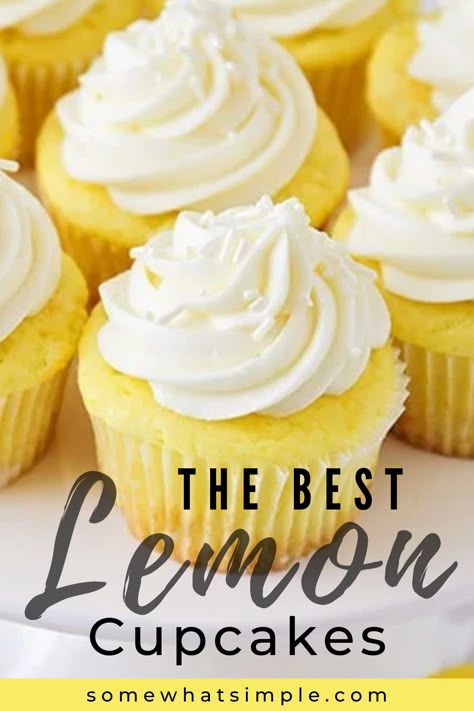 Lemon Oreo Cupcakes, Easy Lemon Cupcake Recipe, Lemon Cupcakes From Box Cake With Pudding, Lemon Filled Cupcakes From Box Cake, Cupcake Recipes Cake Mix Simple, Best Lemon Cupcake Recipe, Best Box Cupcake Recipe, Cupcakes Using Box Mixes, Lemon Cupcakes With Filling