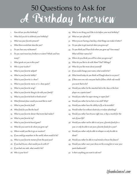 Birthday Interview Questions | Birthday Interview for Kids | Birthday Interview Printable Birthday Interview Questions, Birthday Interview Printable, Birthday Questions, Party Questions, Birthday Interview, Husband Birthday Quotes, Birthday Traditions, School Rules, Writing Challenge