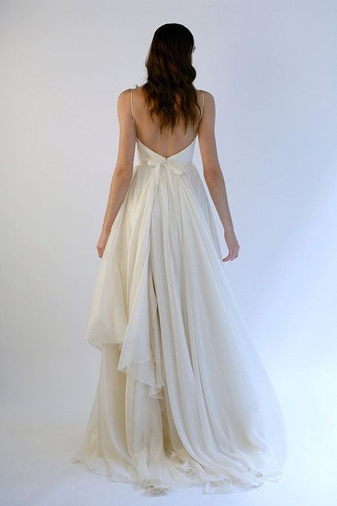 Simple Elegant Flowy Wedding Dress, Modern Whimsical Wedding Dress, Springtime Wedding Dress, Wedding Dress Straps Spaghetti, Gauzy Wedding Dress, A-line Wedding Gowns, Silk Chiffon Wedding Dress, Wedding Dresses Chiffon, Wedding Dress Silk