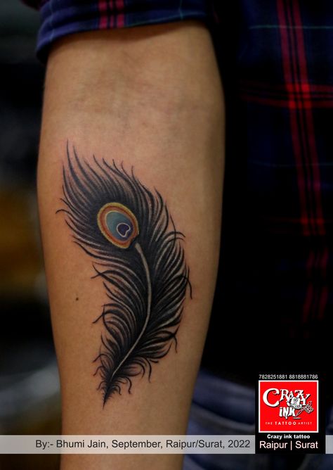 Peacock Feather Tattoo Design, Trap Tattoos For Women, Feather Tattoo Black, Flute Tattoo, Girls Cover Up, Krishna Tattoo, Avengers Drawings, Lioness Tattoo, Peacock Feather Tattoo