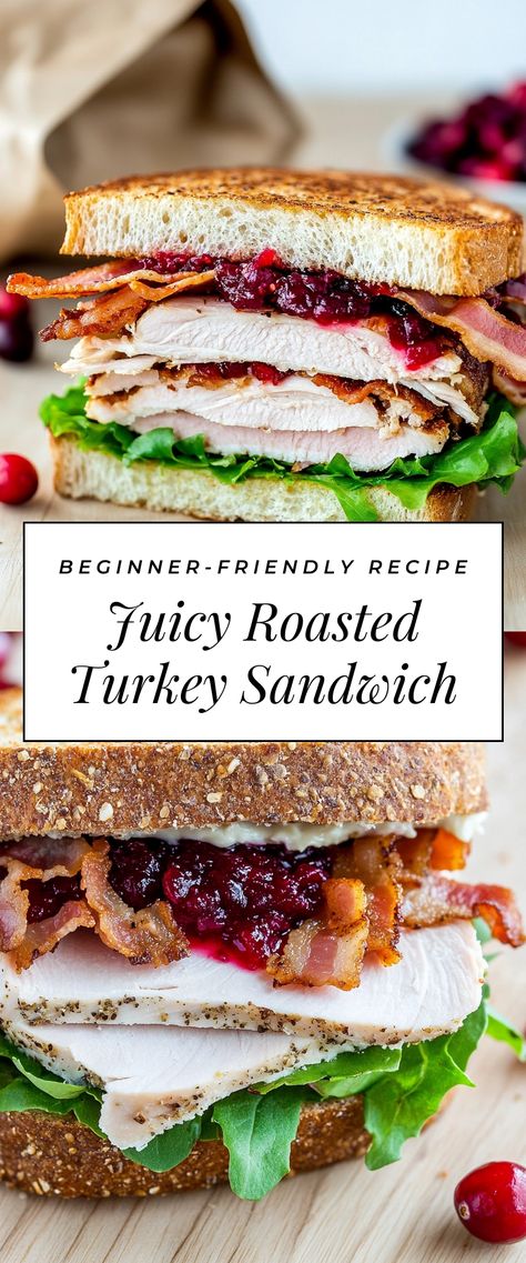 Image for Juicy Roasted Turkey Sandwich Roast Turkey Sandwich Recipes, Gourmet Turkey Sandwich, Turkey And Cranberry Sandwich, Turkey Panini Sandwiches, Easy Roasted Turkey, Turkey Sandwich Recipes, Smoked Turkey Sandwich, Hot Turkey Sandwiches, Turkey Sandwiches Recipes