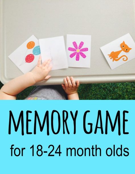 Pictures of familiar objects & people can be used! Activities For One Year Olds, 19 Month Old, Toddlers Activities, Toddler Games, Montessori Toddler Activities, Toddler Development, Memory Game, Games For Toddlers, Sorting Activities