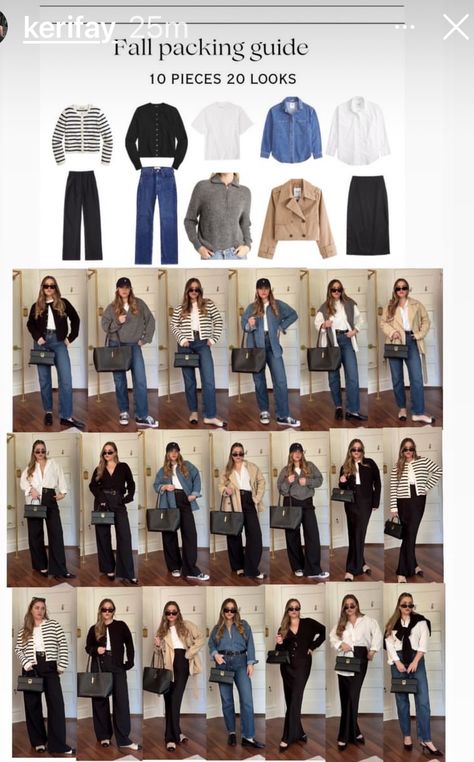 Europe Travel Outfits Winter Carry On, Model Off Duty Capsule Wardrobe, Winter Trip Capsule Wardrobe, 10 Outfits In A Carry On, 7 X 7 Challenge Wardrobe, 30 Days Outfits Challenge, Capsule Work Wardrobe 2025, 7x7 Outfit Challenge, Spring Carry On Travel Wardrobe