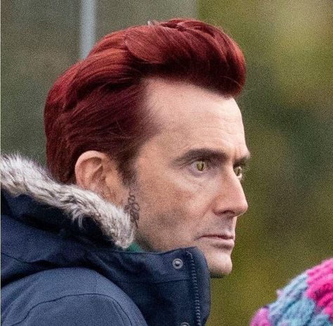 Crowley Side Profile, Good Omens Book, Punk Hair, Terry Pratchett, Good Omens, Michael Sheen, Neil Gaiman, Hair Reference, Cute Memes