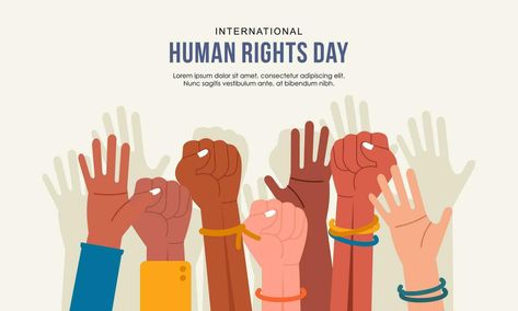 Hand Drawn International Human Rights Day Background with Hands Human Rights Day, Human Geography, Human Rights, Geography, Vector Art, Vector Free, How To Draw Hands, Human, Clip Art