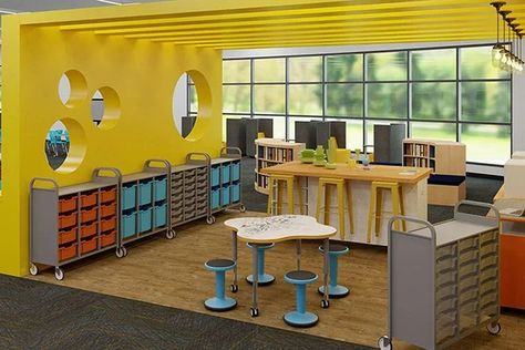 Makerspace & STEM Products, Project Kits, Supplies, Storage & More Maker Space Ideas, Makerspace Furniture, Makerspace Design, Makerspace Elementary, Makerspace Ideas, Maker Space, Stem Projects, Space Ideas, Library Design