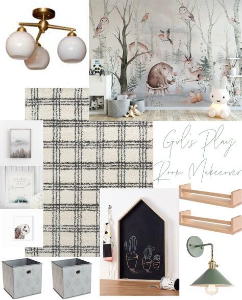 Magnolia Playroom, Dark And Moody Playroom, Playroom Mood Board, Berry Nursery, Boy Toy Room Wallpaper, Pink Nursery Mood Board, Nursery Mood Board Boy, Moody Playroom, Plaid Wallpaper Playroom