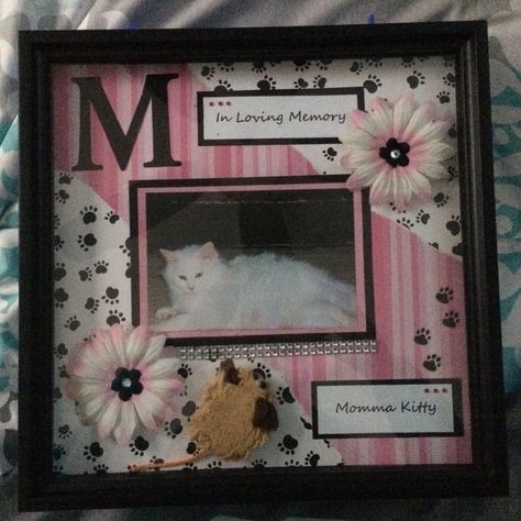 Pet Memorial Scrapbook Page, Cat Shadow Box Memorial, Dog Shadow, Dog Scrapbook Layouts, Cat Scrapbook, Pet Scrapbook Layouts, Dog Shadow Box, Dyi Art, Cat Shadow