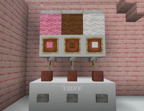 #minecraft #icecreammachine Ice Cream Machine Minecraft, Minecraft Ice Cream Machine, Ice Cream Truck Minecraft, Ice Cream Shop In Minecraft, Ice Cream Minecraft Build, Ice Cream Banner Minecraft, Minecraft Ice Cream Stand, Icecream Shop Minecraft, Minecraft Donut Shop