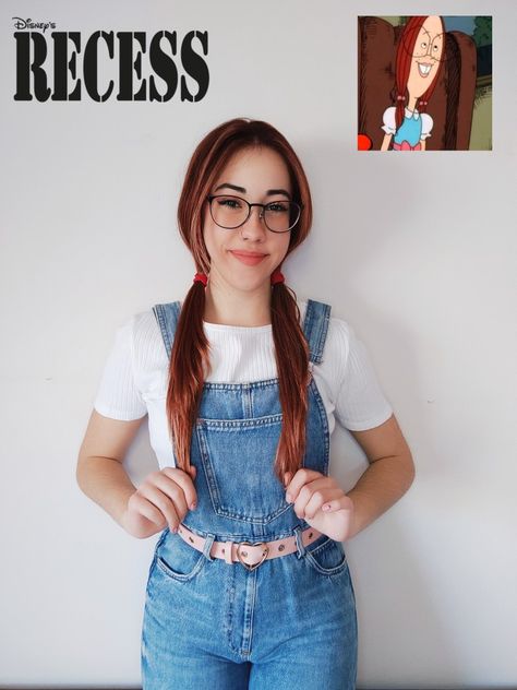 Recess Gretchen Cosplay Disney cartoon animated character friends costume idea Halloween insta→ Nasia.koko Overall Costume Ideas Women, Recess Gretchen Costume, Simple Cartoon Characters, Costumes 2024, Friend Costumes, Cosplay Disney, Disney Cosplay, Casual Cosplay, Disney Party