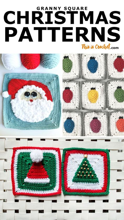 Christmas Granny Squares Crochet, Christmas Granny Square Crochet Pattern, Xmas Granny Square Crochet, Christmas Crochet Squares, Crochet Granny Square Christmas Tree Free Pattern, Crochet Christmas Granny Square Patterns, Crochet Christmas Granny Square, Crochet Christmas Tree Granny Square, Crochet Granny Square Christmas Tree