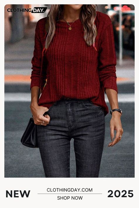 Autumn Casual Solid Color Warm Long Sleeve T-shirt