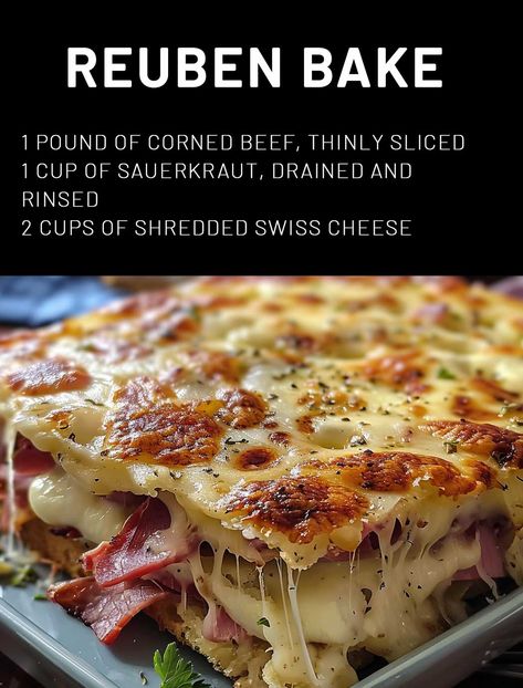 Reuben Bake Rueben Bake, Reuben Bake Recipe, Reuben Bake, Reuben Sandwich Classic, Reuben Casserole, Crescent Bake, Baked Casserole, Sweet Pickles, Ultimate Comfort Food