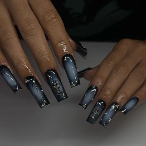 Goth Nail Ideas: Sinister Elegance for a Darkly Glamorous Look | ND Nails Supply Goth Aura Nails, Goth Nail Ideas, Edgy Vibes, Aura Nails, Glamorous Look, Goth Nails, Gothic Design, Dark Nails, The Dark Side