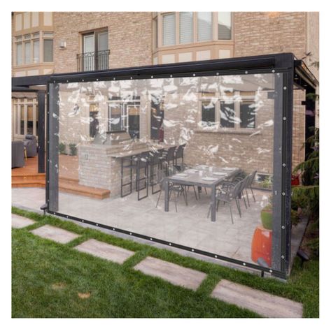 Buy ‎Studyli MULT-SIZE Waterproof Grade PVC Clear Awning Canopy Patio Enclosure at Walmart.com Clear Awning, Retractable Patio Screens, Pvc Curtain, Pool Equipment Enclosure, Awning Patio, Round Fire Pit Cover, Privacy Fence Panels, Patio Sun Shades, Sun Shade Canopy